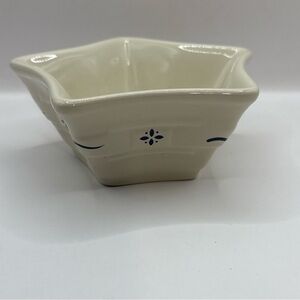 Longaberger Woven Traditions Pottery SMALL STAR Dish Traditional Blu USA 2003